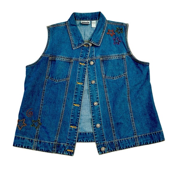 Chico's Jackets & Blazers - Vintage Chico’s Design Beaded Denim Vest – Size Large (Chico’s 2)